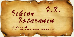 Viktor Kotaranin vizit kartica
